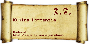 Kubina Hortenzia névjegykártya